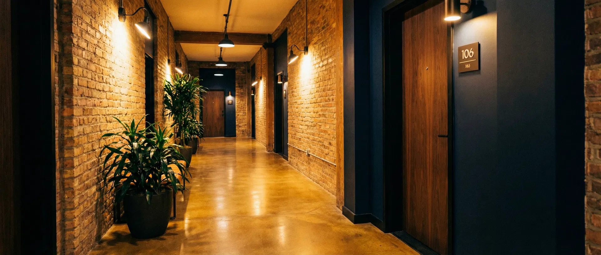 Well-maintained Chicago apartment hallway