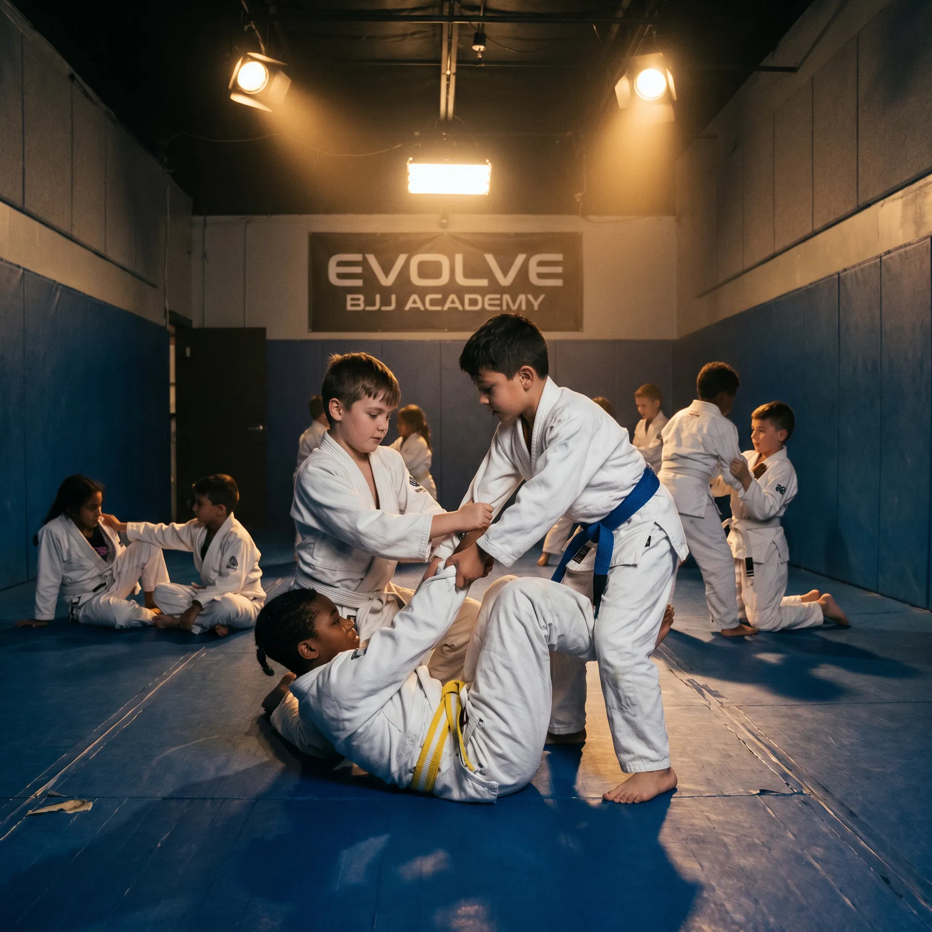 Barn BJJ grappling på Nexus Stockholm Bromma