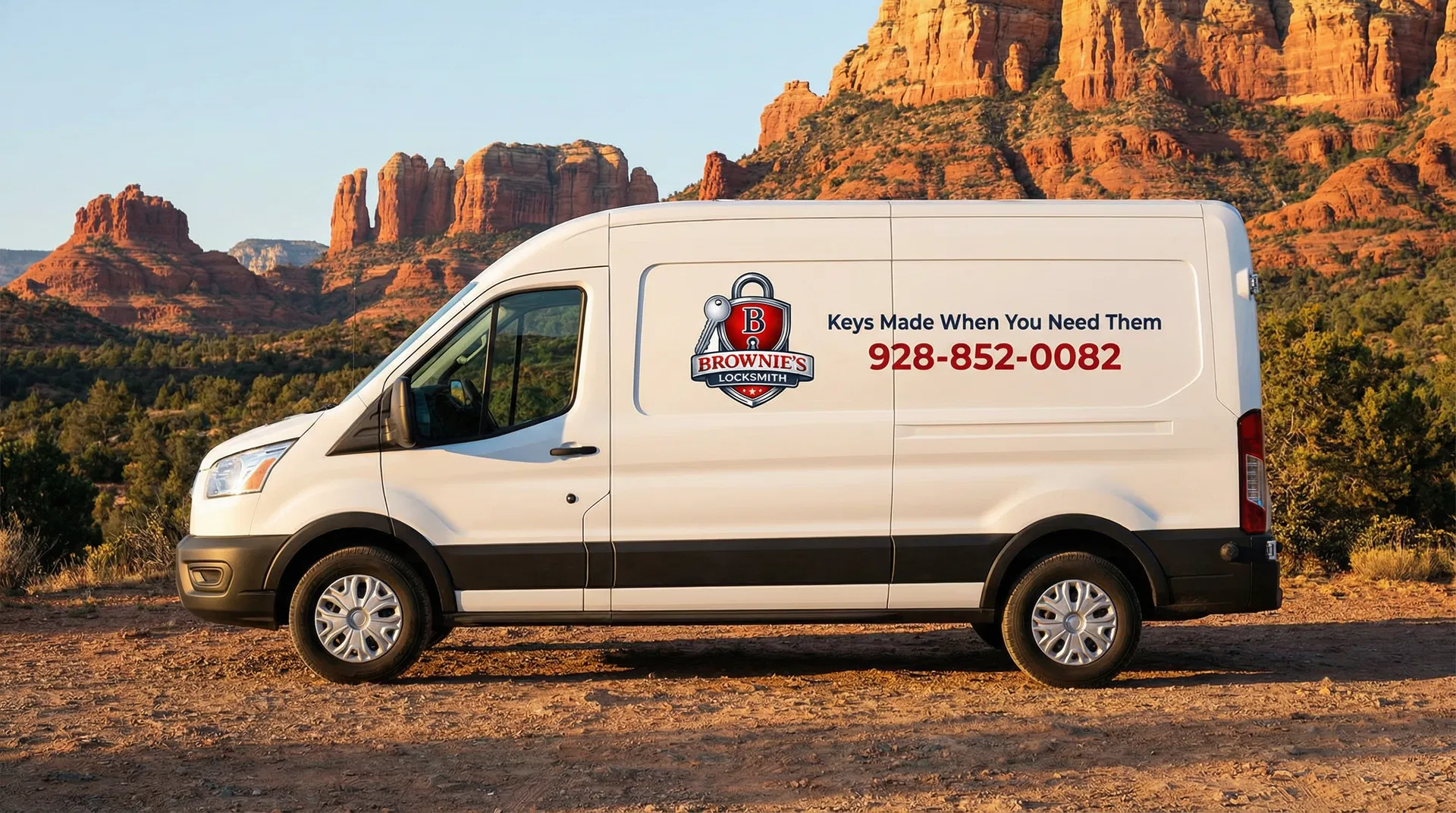Brownie's Locksmith service van in Verde Valley, Arizona