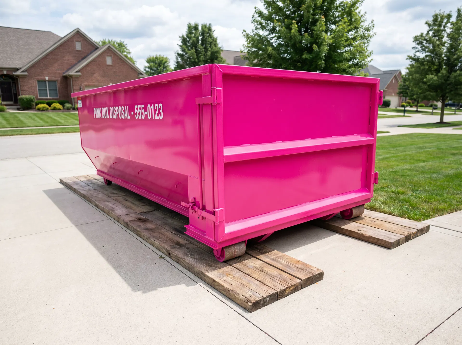 Driveway-safe dumpster placement in Elkhart, IN
