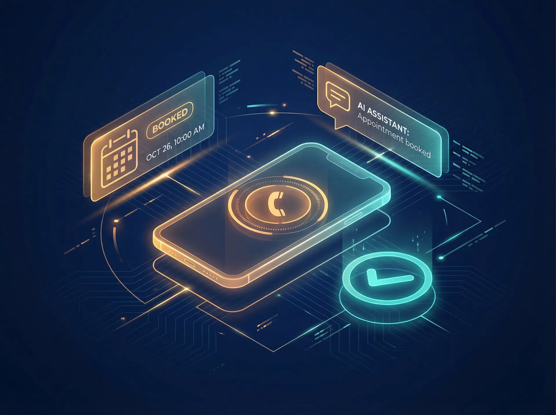 AI receptionist agent handling a business phone call with voice AI technology