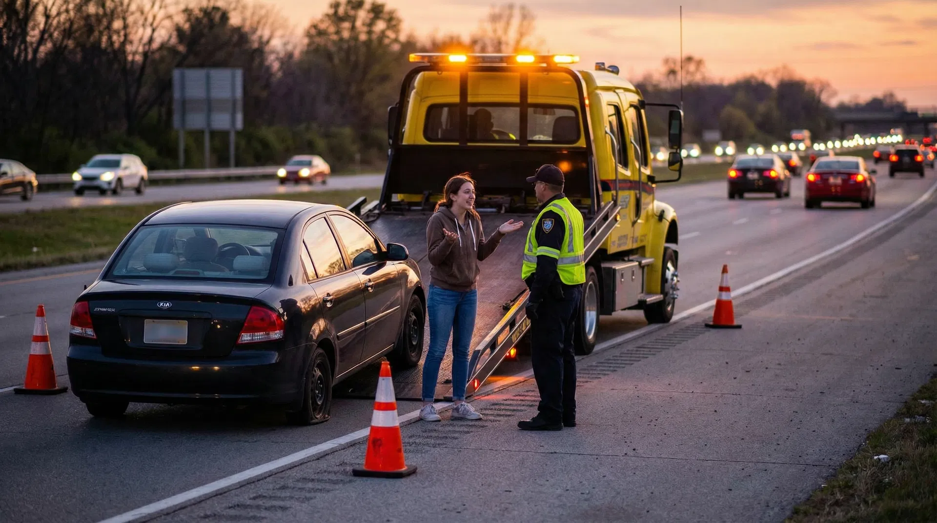 Stranded Motorist Towed on I-75