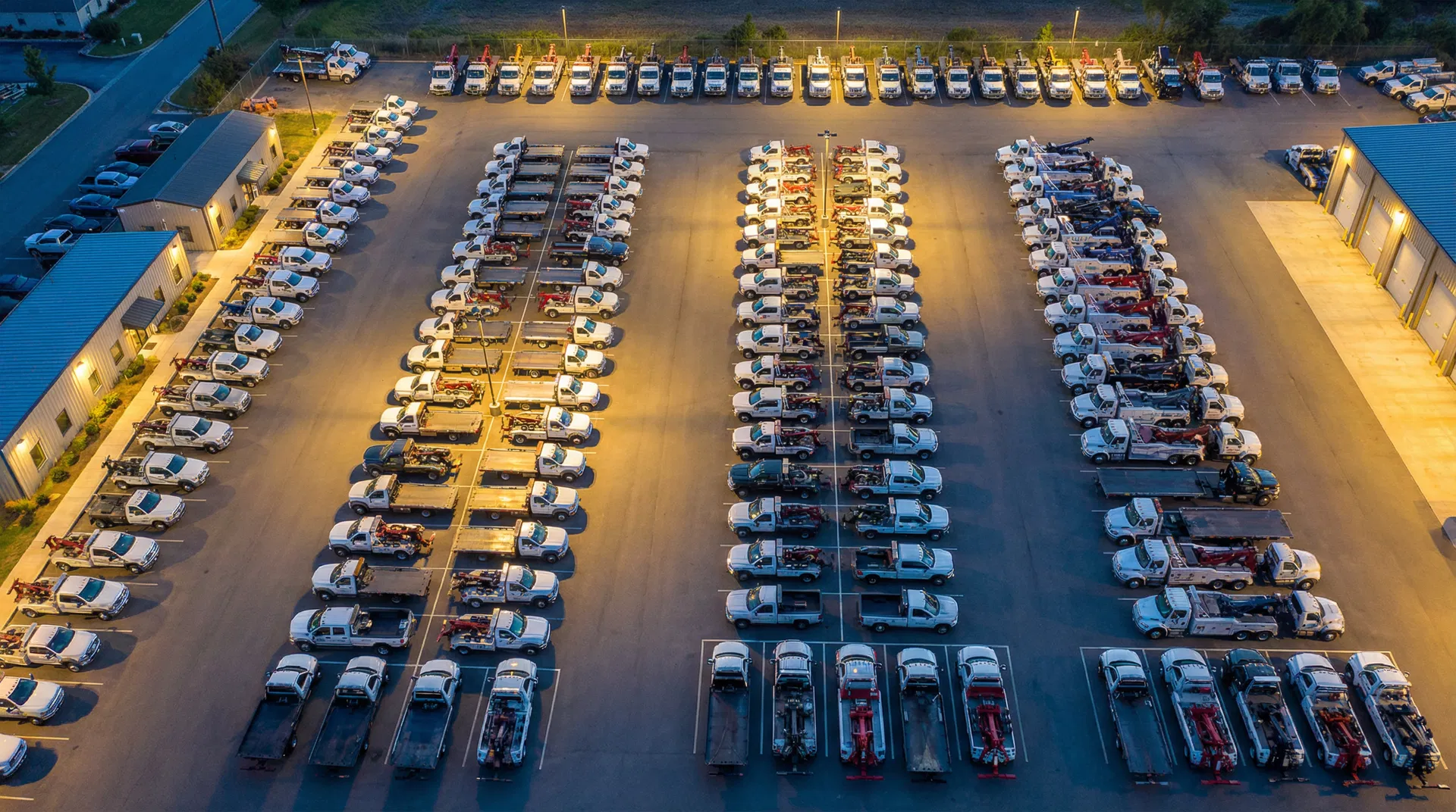 Large towing fleet yard