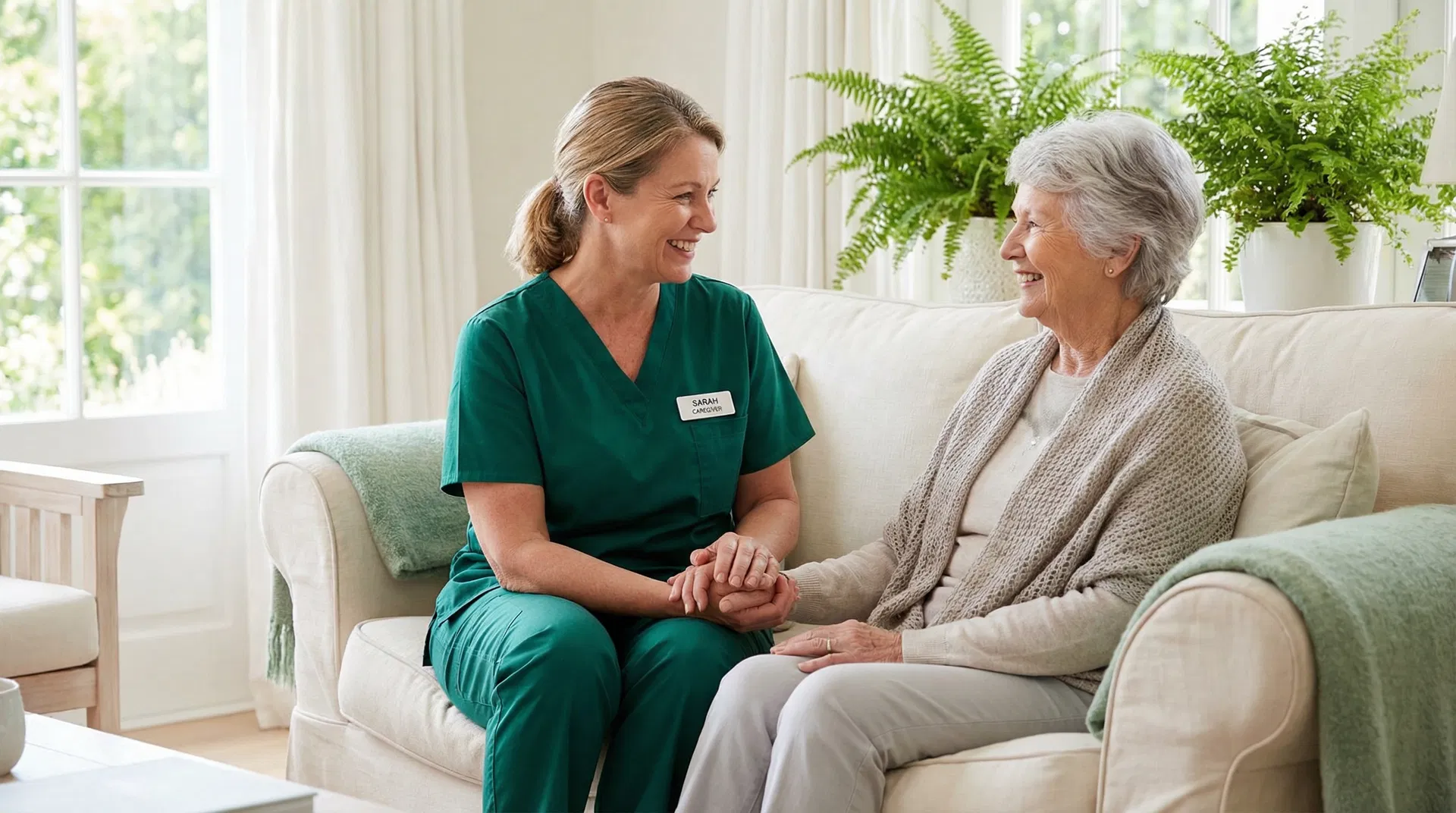 Caregiver with senior