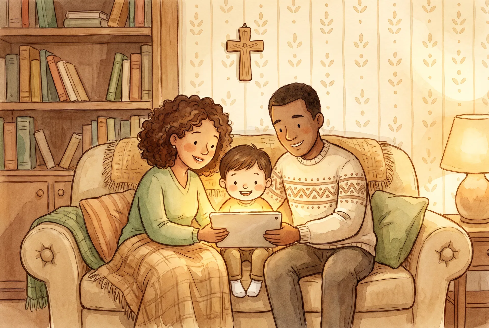 Familia usando La Misión juntos