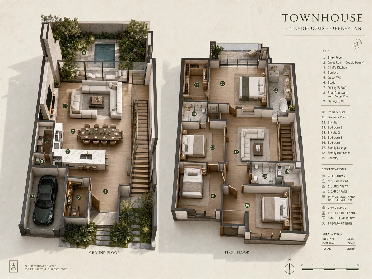 City Townhouse — 3D Plan