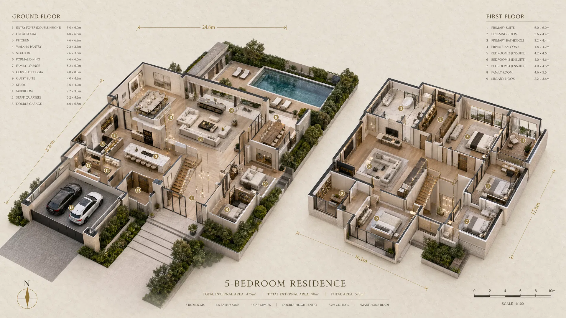 Highland Residence — 3D Plan