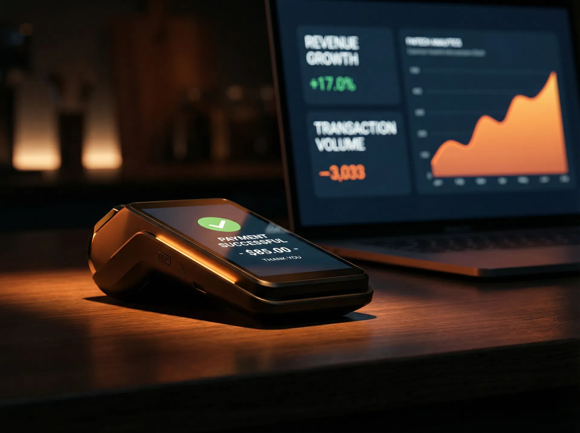 Payment terminal with analytics dashboard