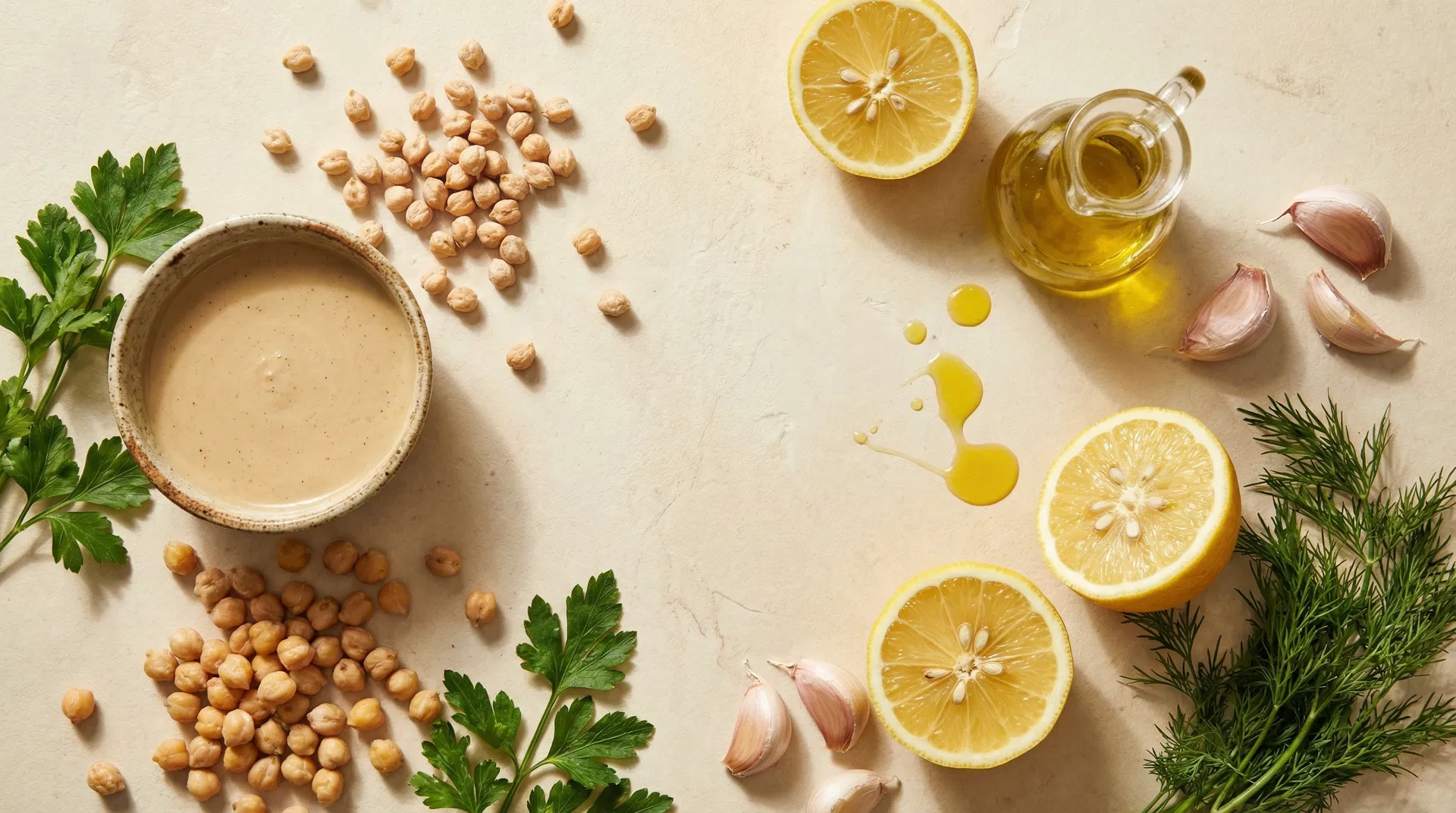 Fresh hummus ingredients