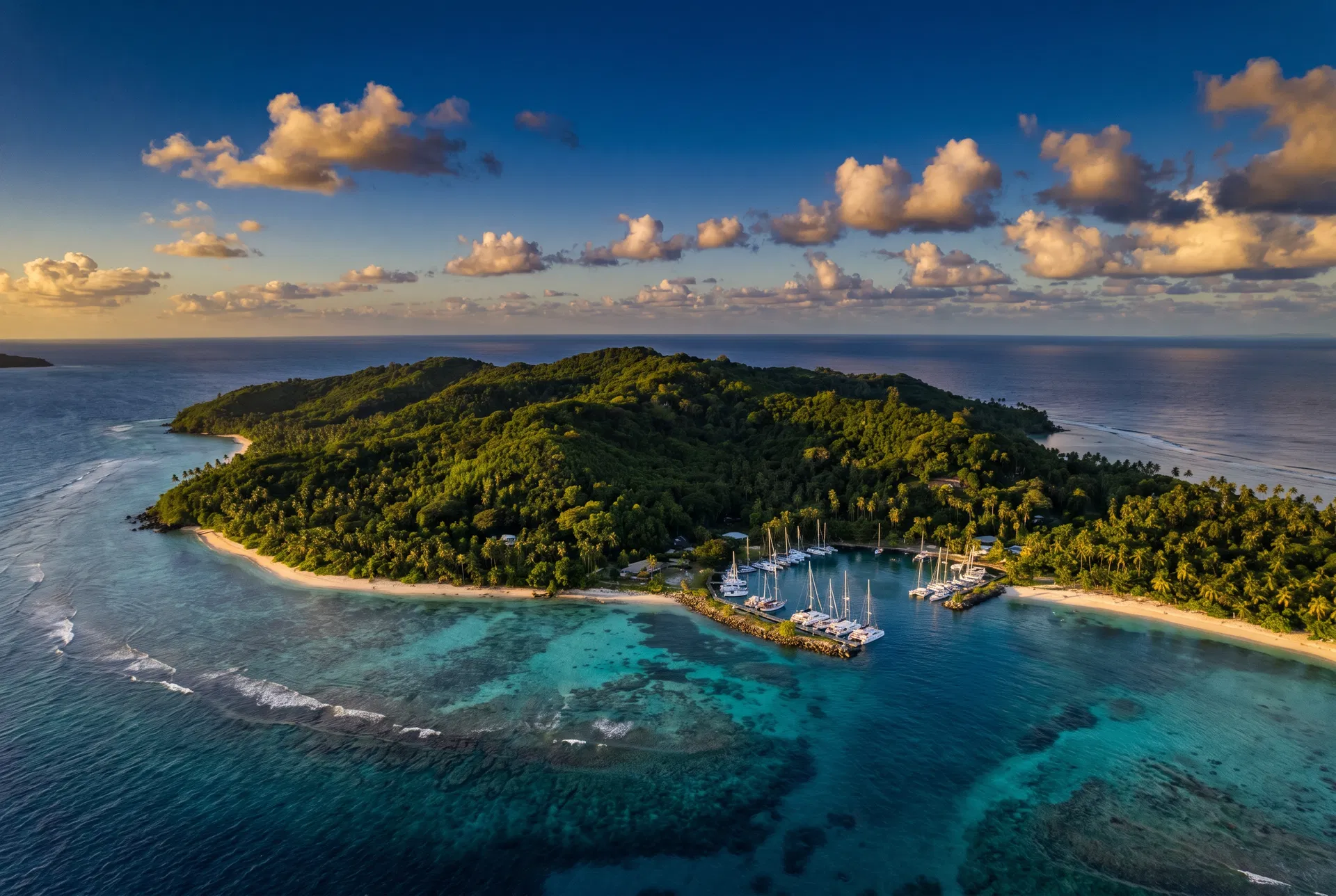 Tropische Insel aus der Vogelperspektive