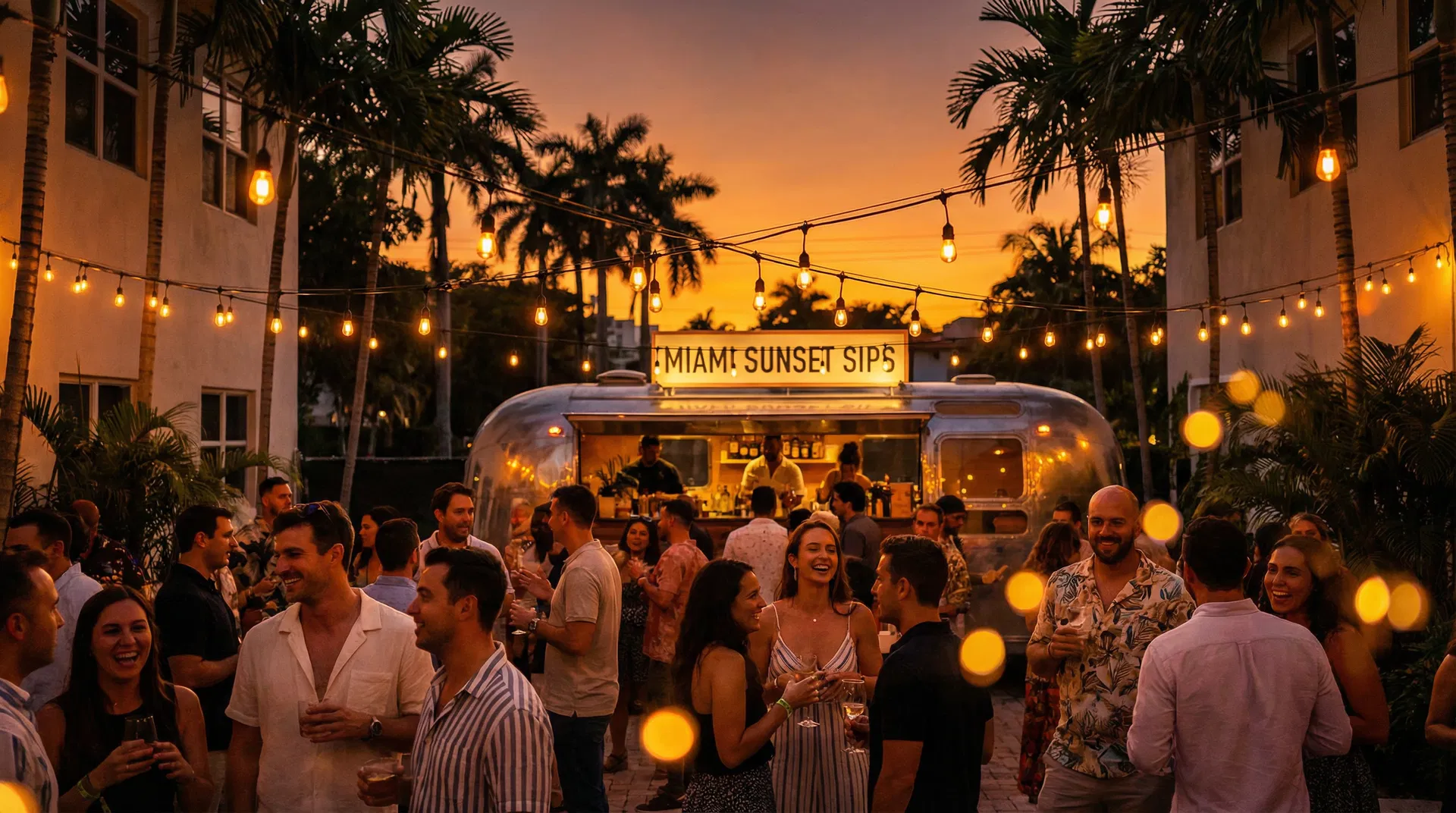 Outdoor party event atmosphere