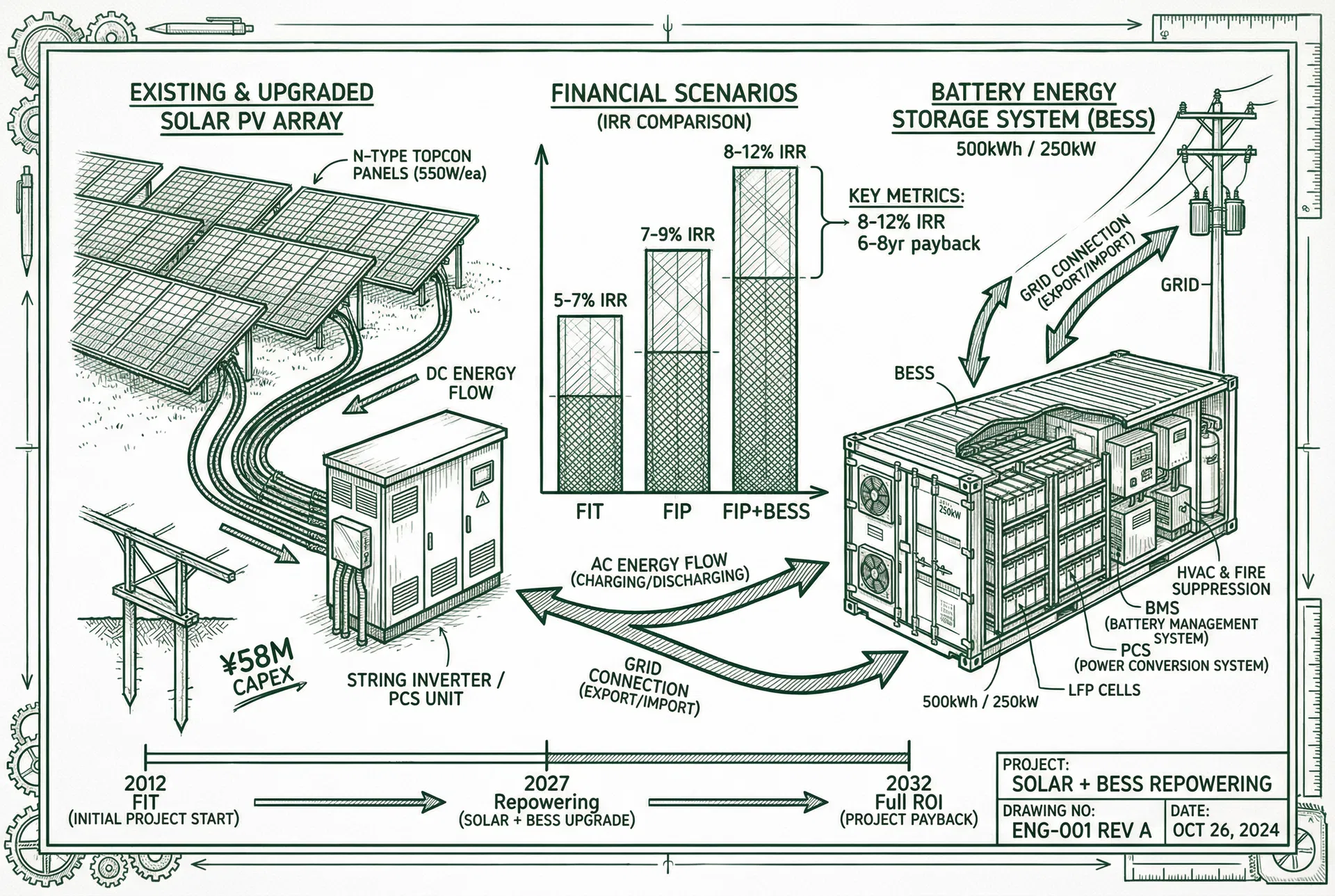 BESS + Solar Repowering Combined Case Study: CAPEX Optimization and IRR Analysis
