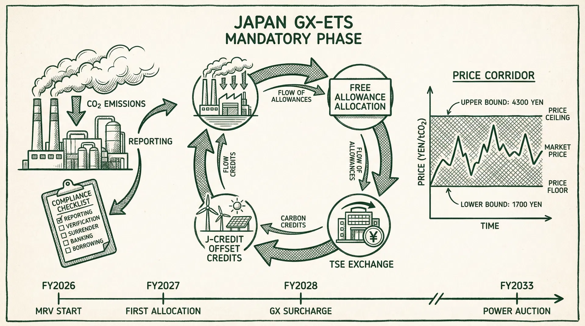 Japan's GX-ETS Mandatory Phase: Complete Guide to Design, Power Sector Rules, and Market Implications