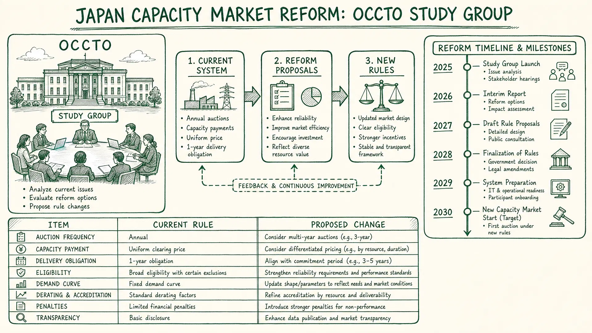 Japan's Capacity Market Reform: OCCTO Study Group's Impact on the Electricity Market