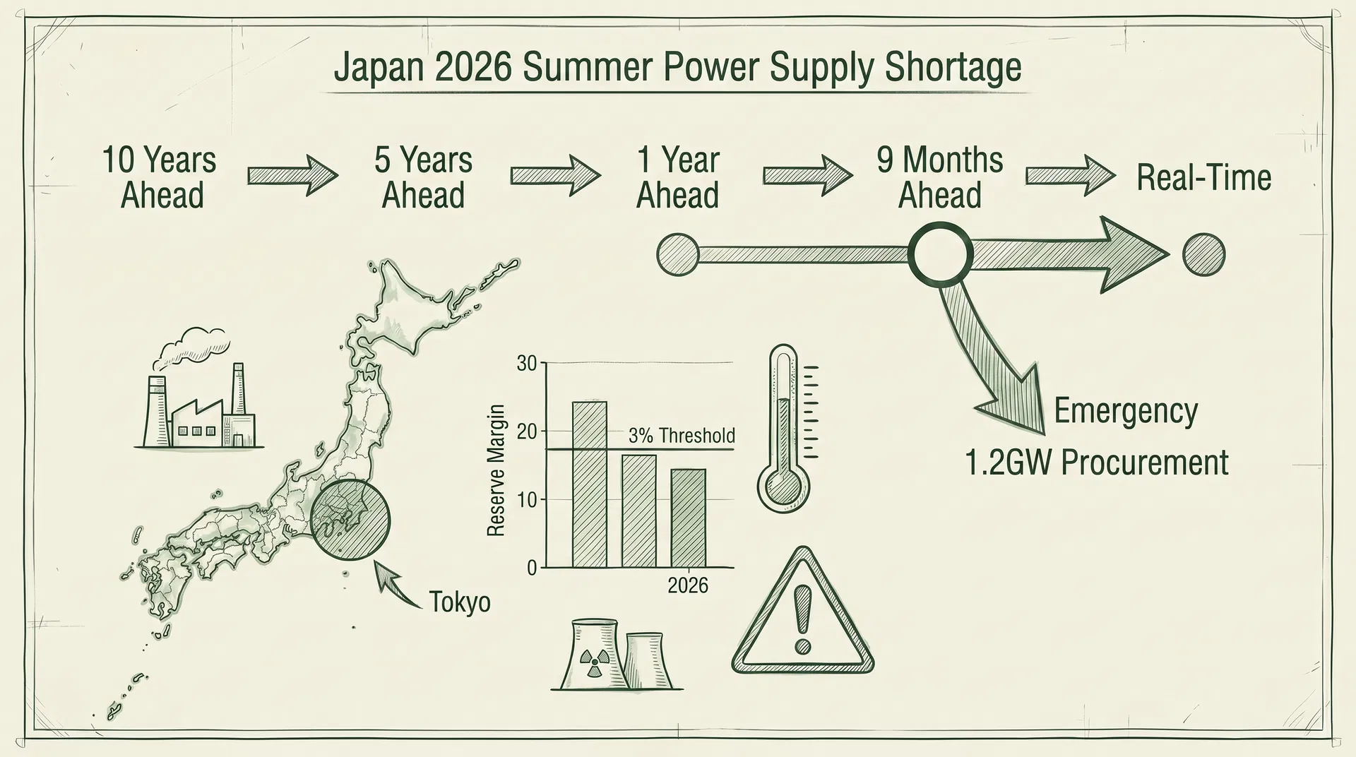 Japan's 2026 Summer Power Supply Shortage and New Short-Term Capacity Procurement Framework (April 2026)