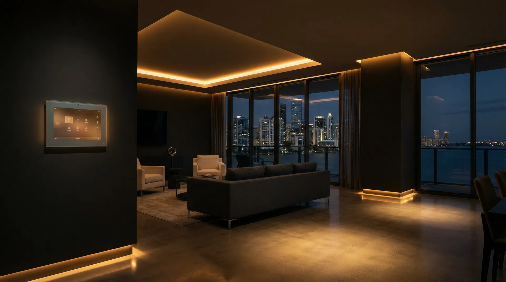 Luxury smart home with LED lighting