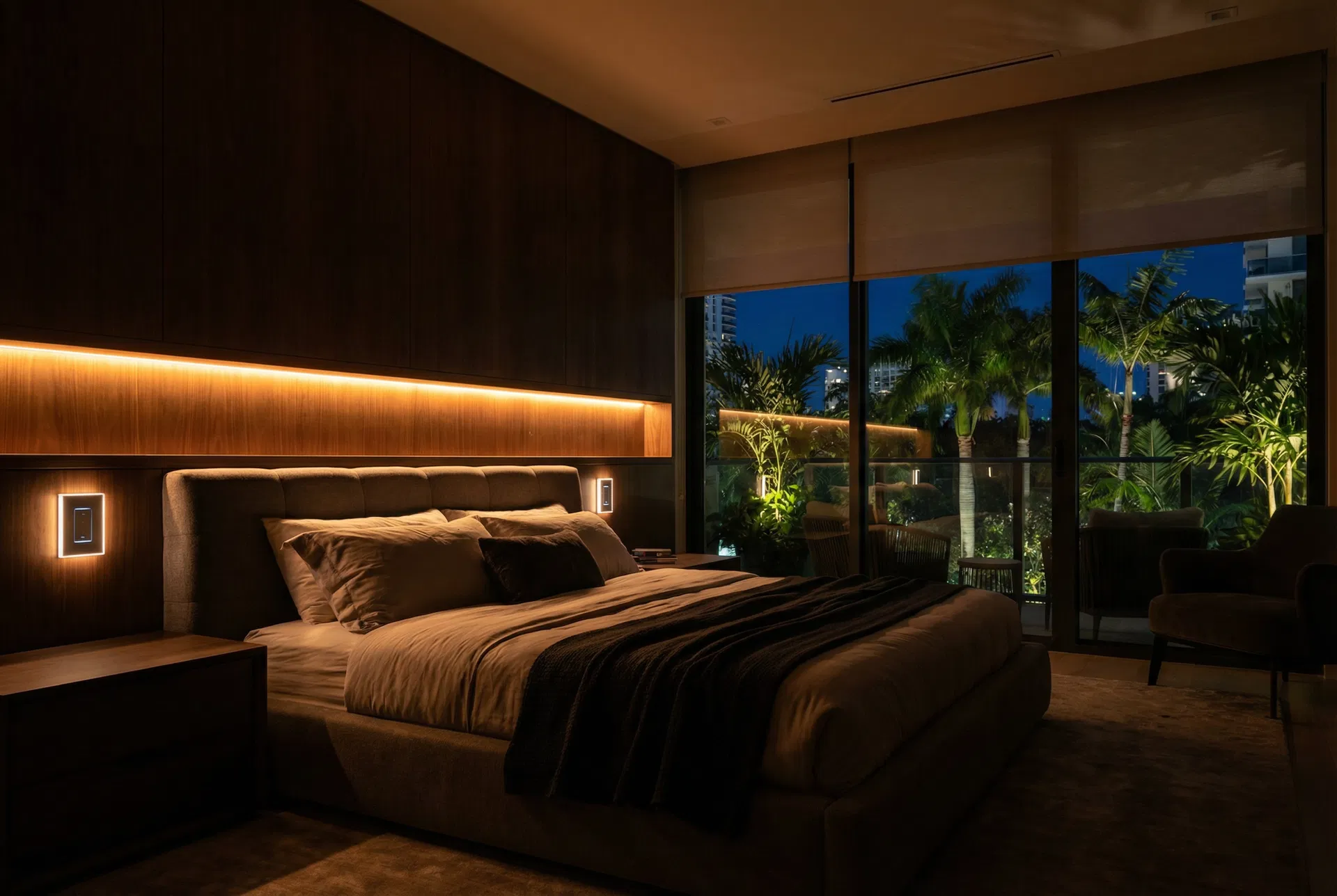 Smart home bedroom lighting