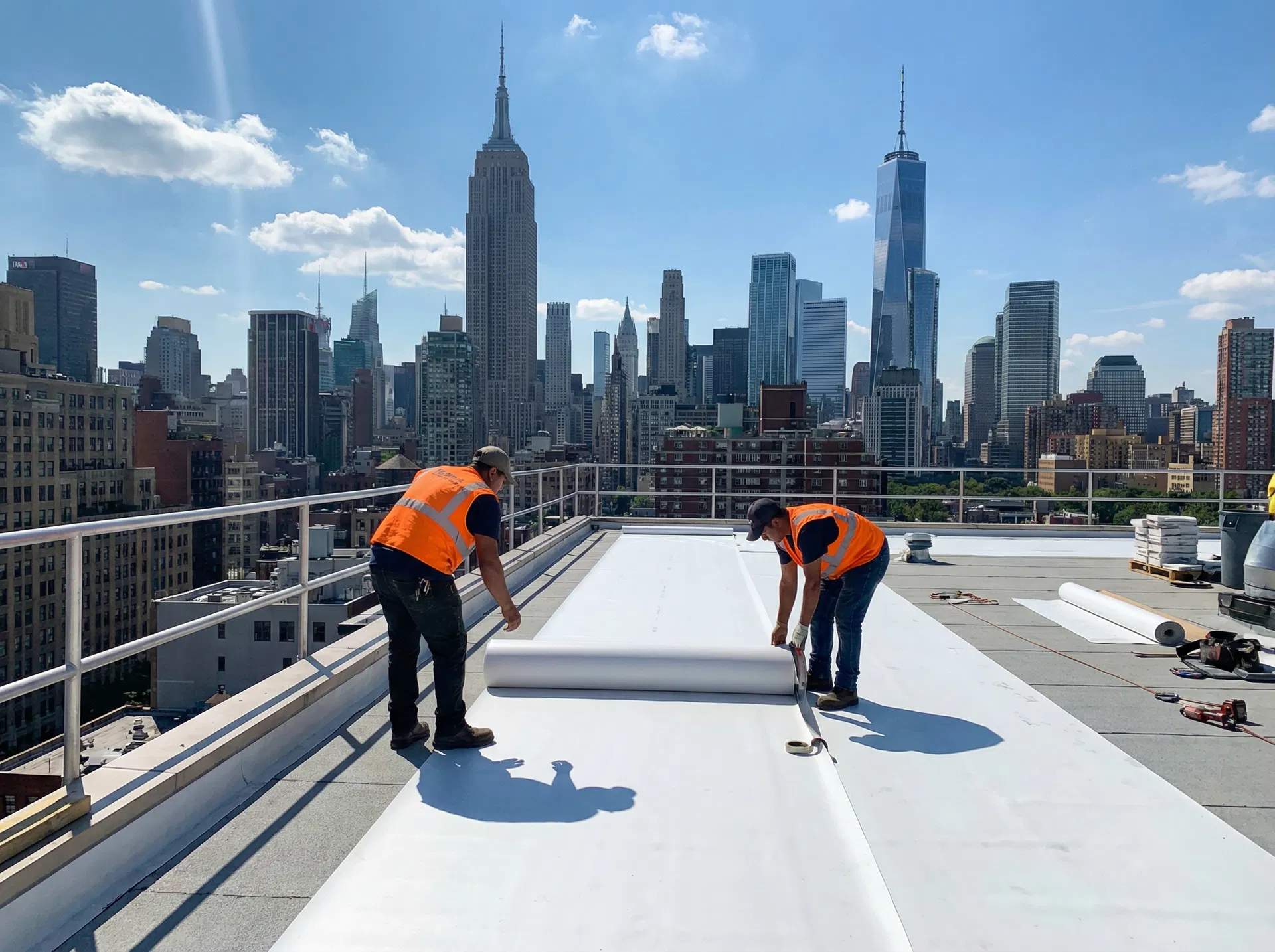 Flat roofing NYC skyline