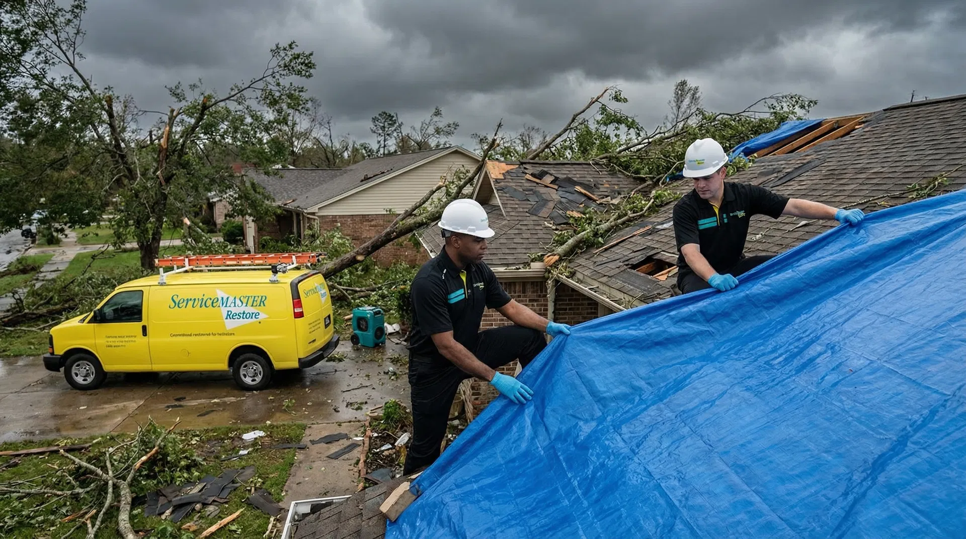 Storm damage restoration and emergency board-up in Brainerd Lakes Area by ServiceMaster Restore