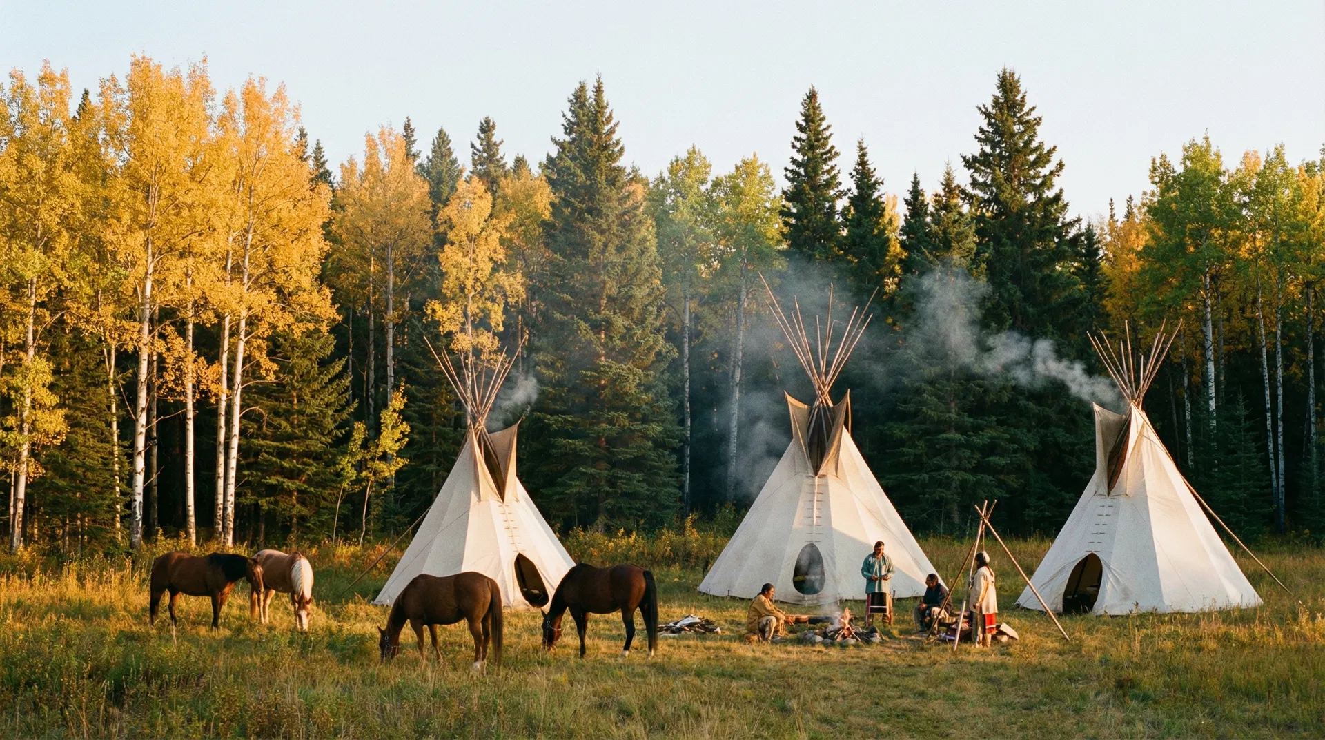 Traditional Cree tipis