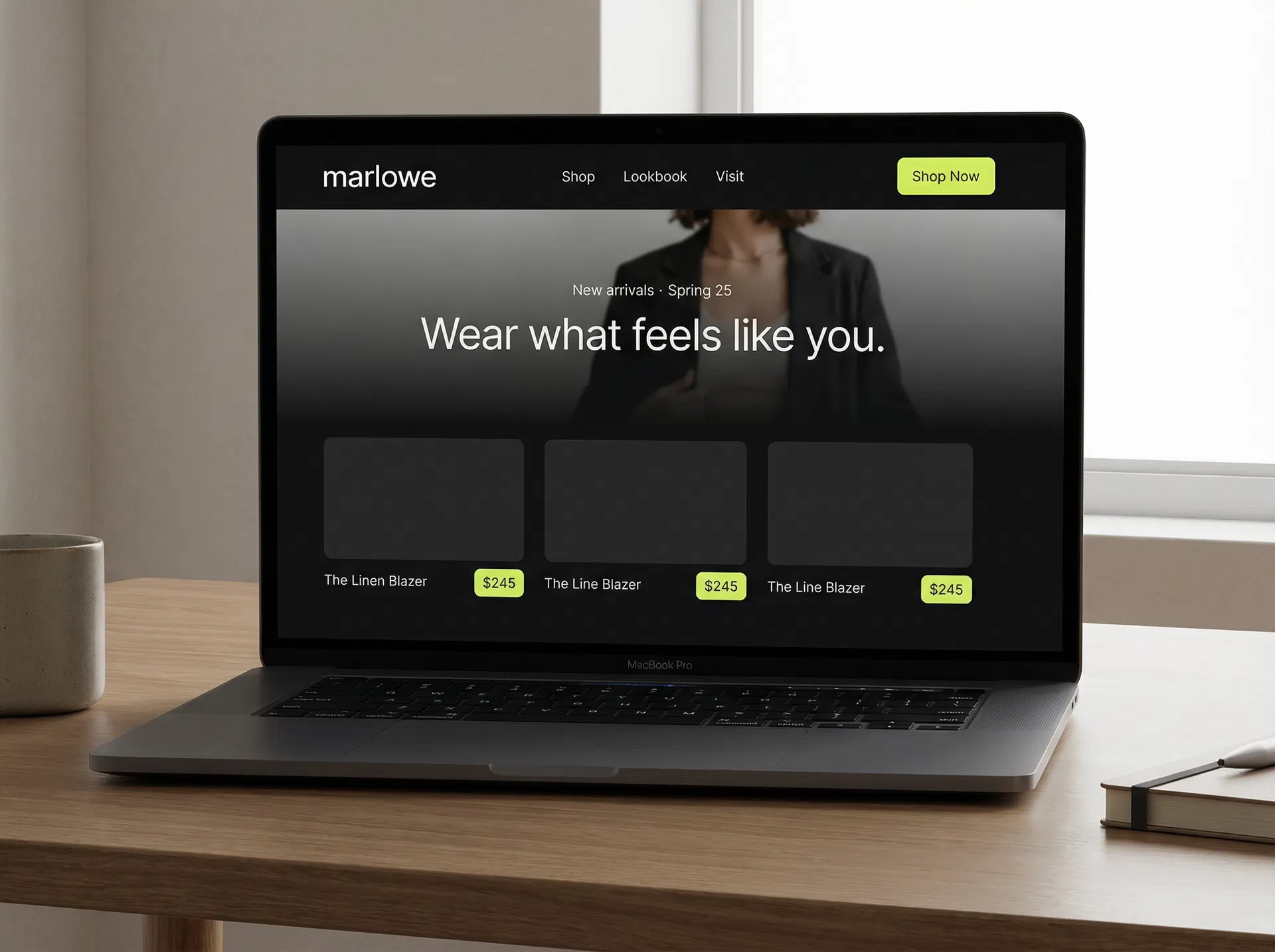 Redesigned Marlowe & Co. website — modern, sleek e-commerce