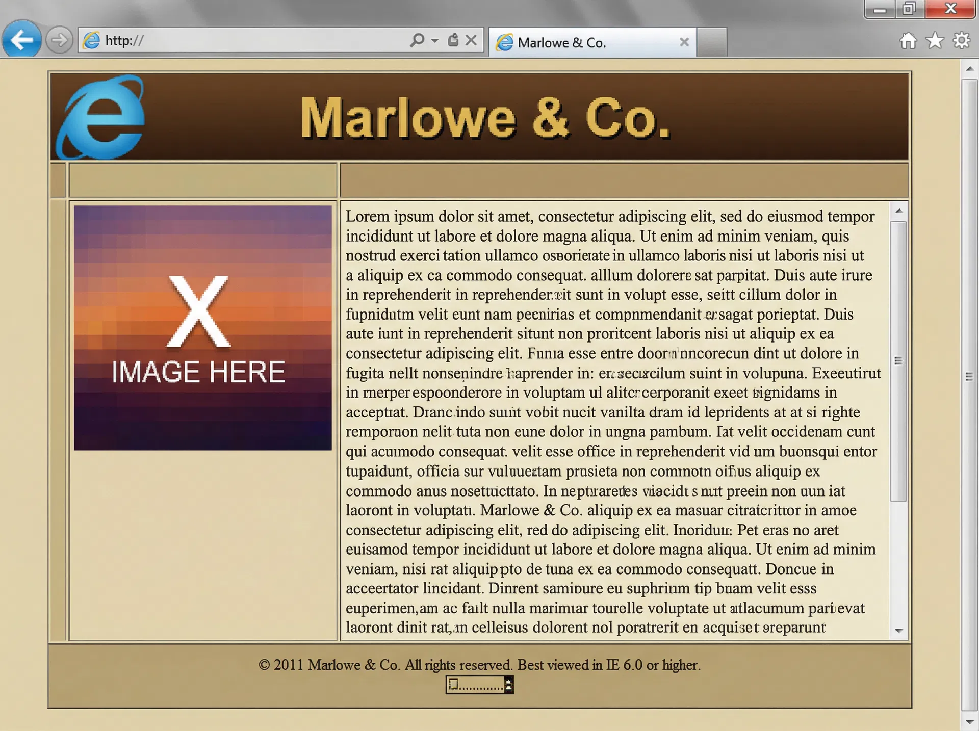 Old Marlowe & Co. website — outdated design from 2011