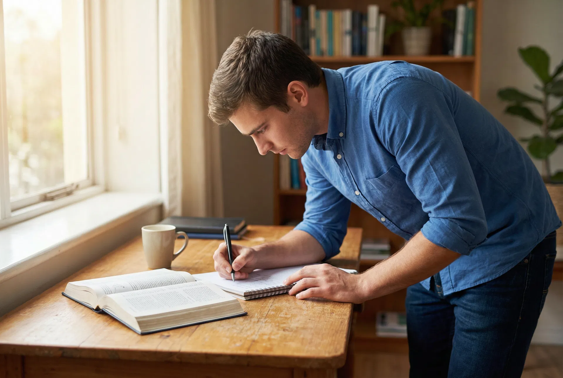 Student studying for IELTS