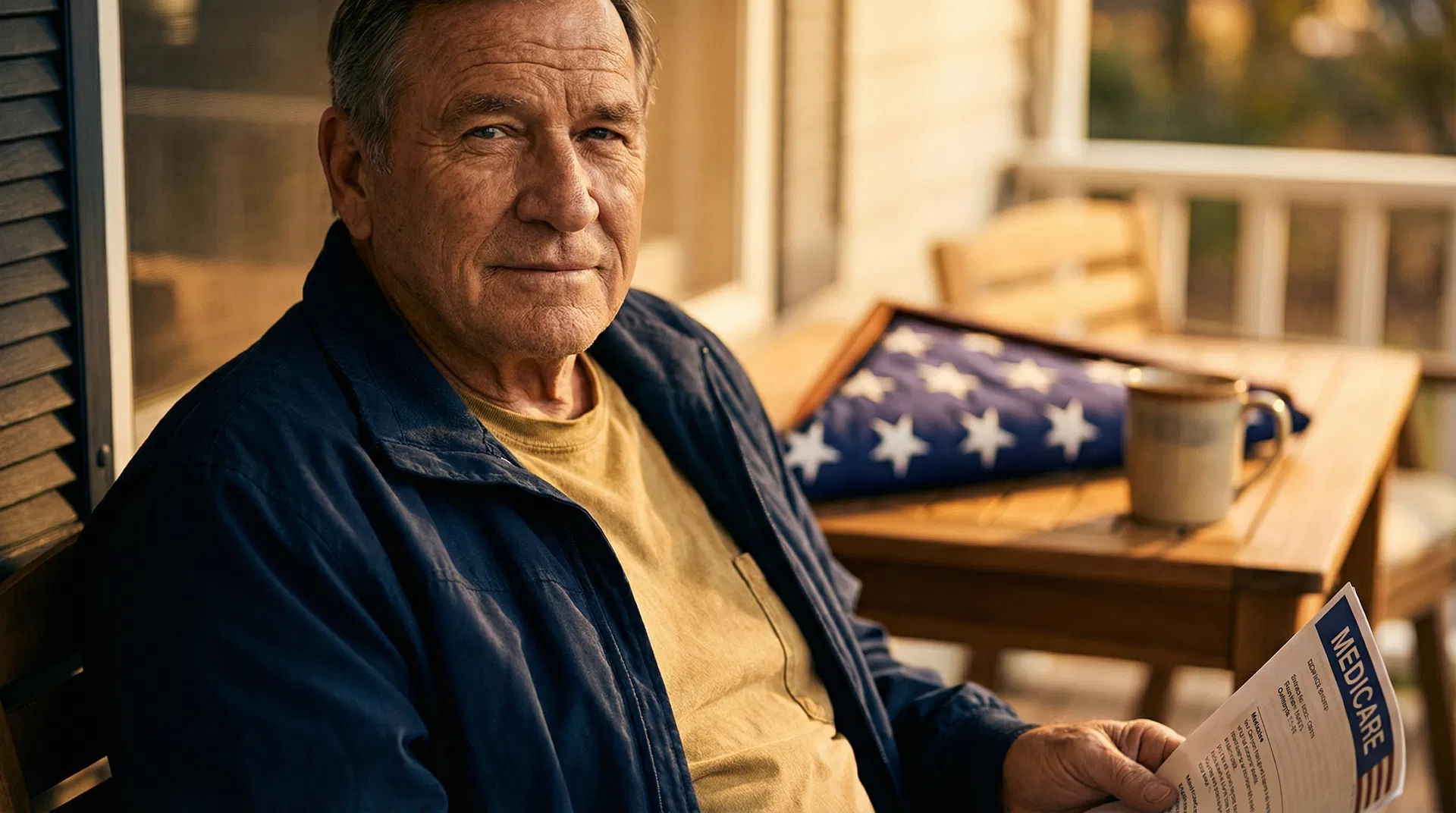 Veteran reviewing Medicare information