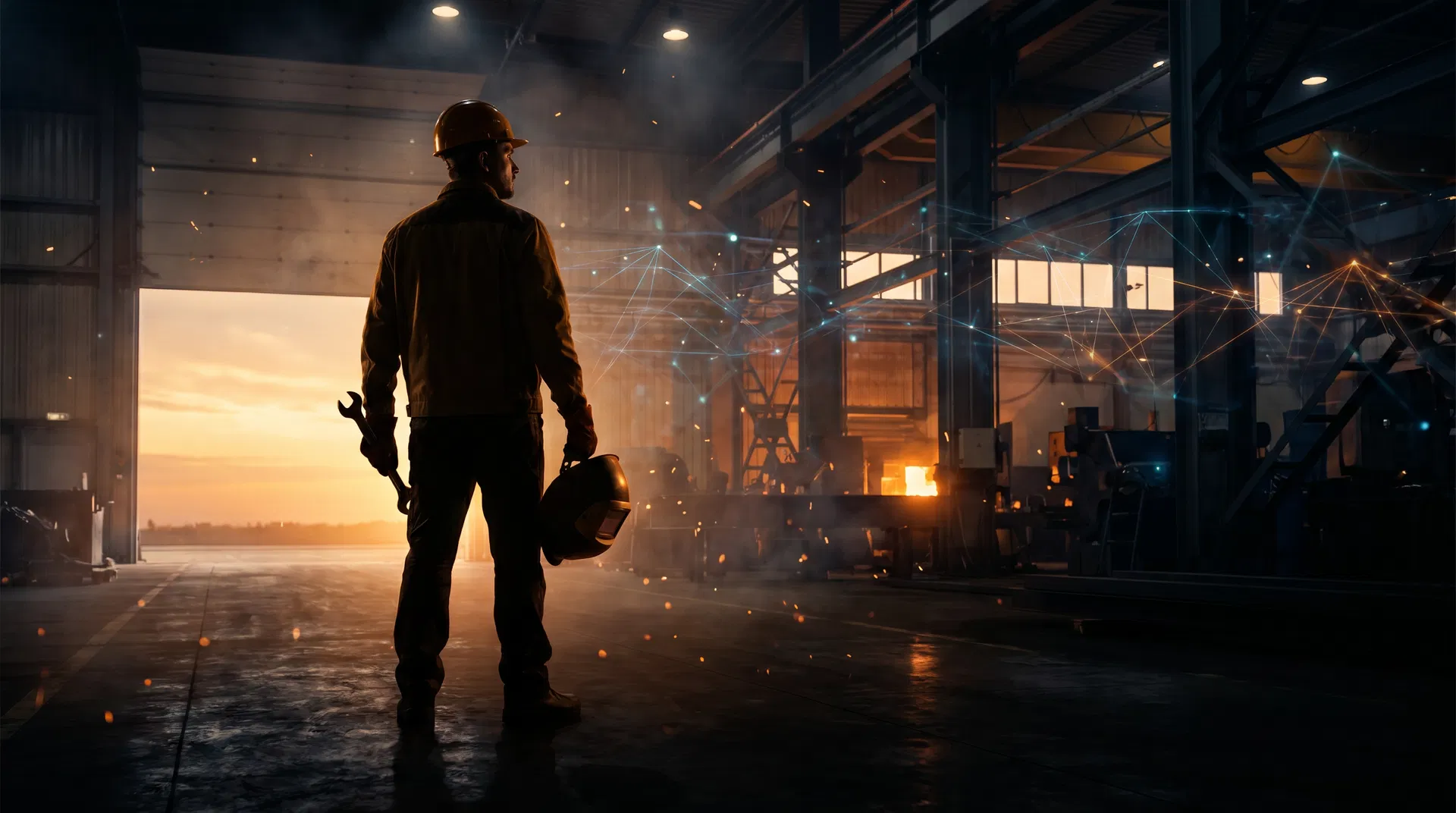 Tradesman looking toward the future