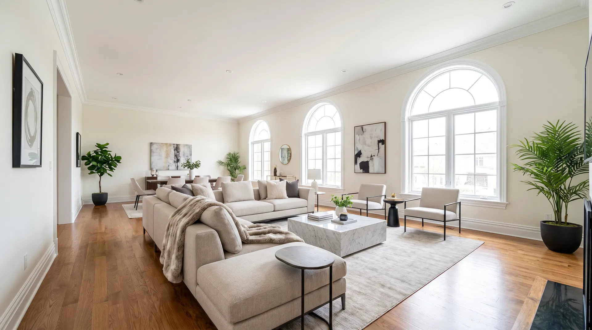 Freshly painted luxury interior living room