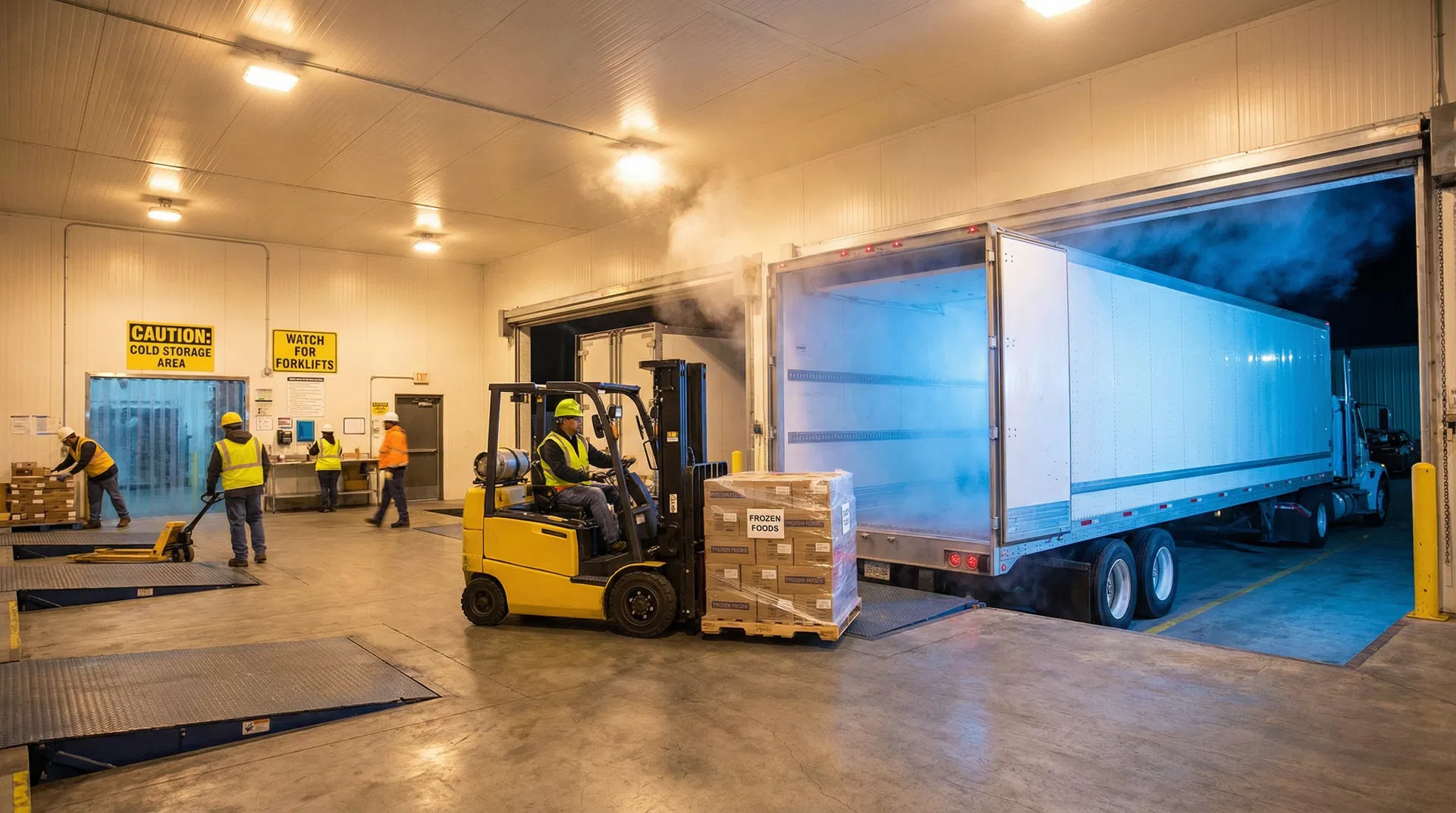 Cold storage warehouse loading dock operations