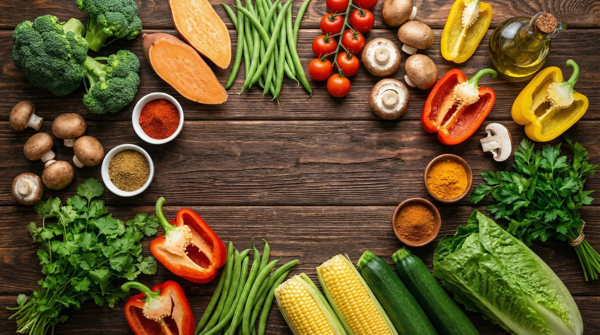 Fresh ingredients for gourmet bowls