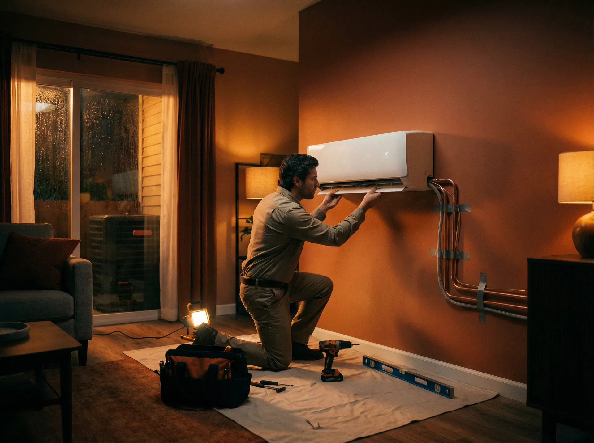 Mini split HVAC installation