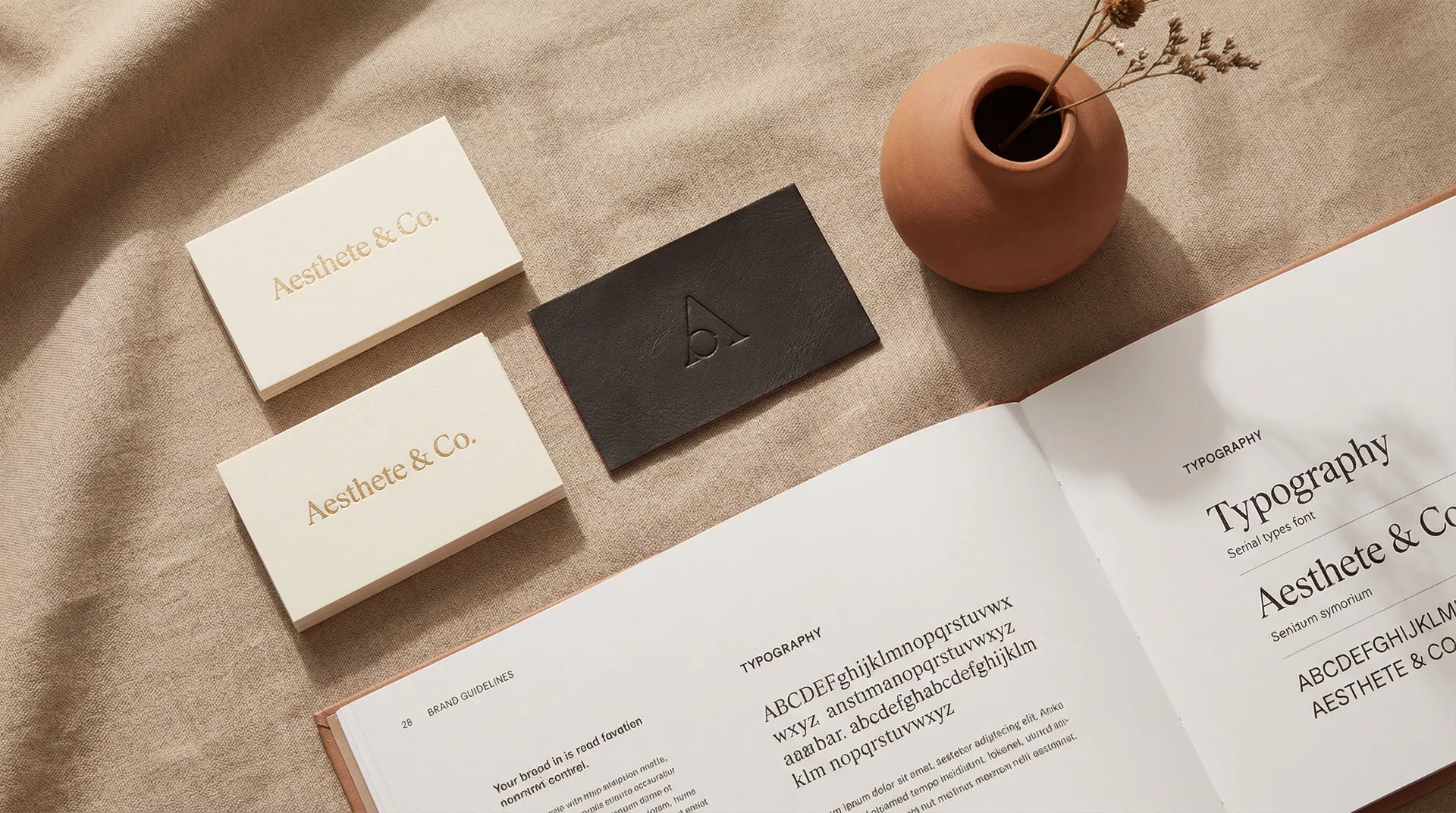Aesthete & Co. brand identity materials