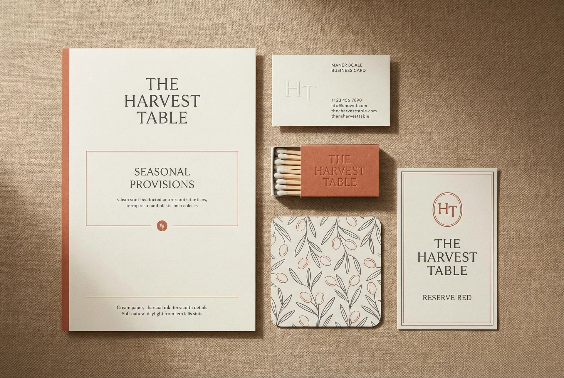 The Harvest Table — complete restaurant brand identity