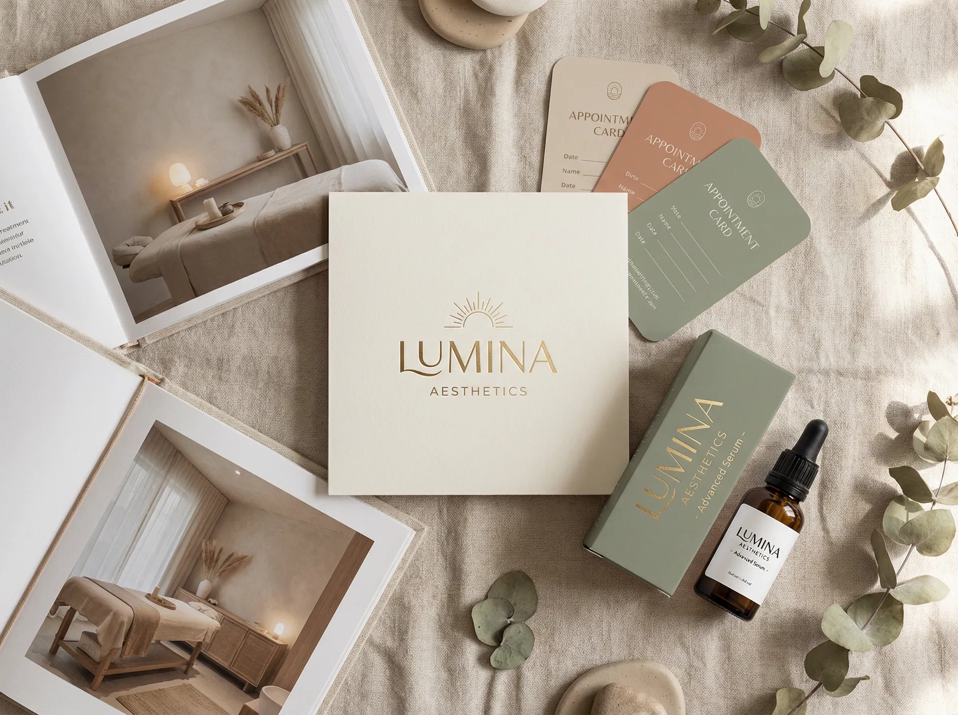 Lumina Aesthetics — complete medspa brand identity