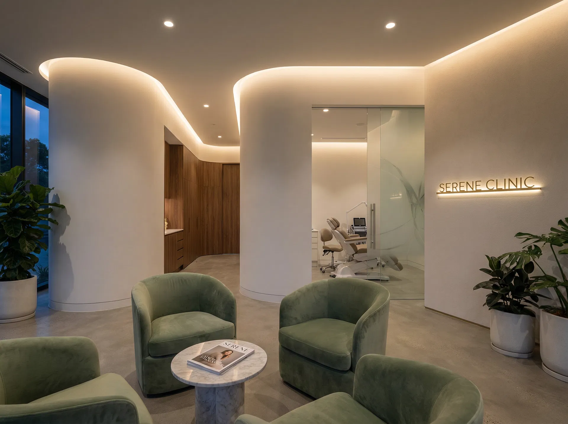 Serene Clinic — premium aesthetic medicine interior