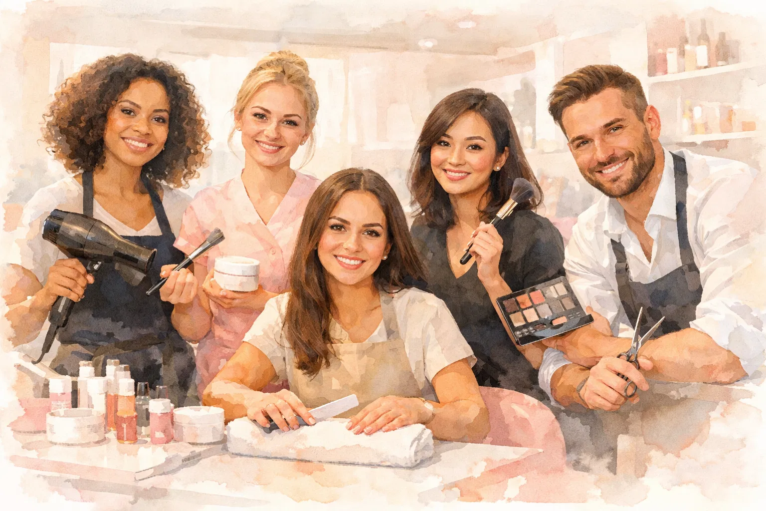 Beauty professionals team