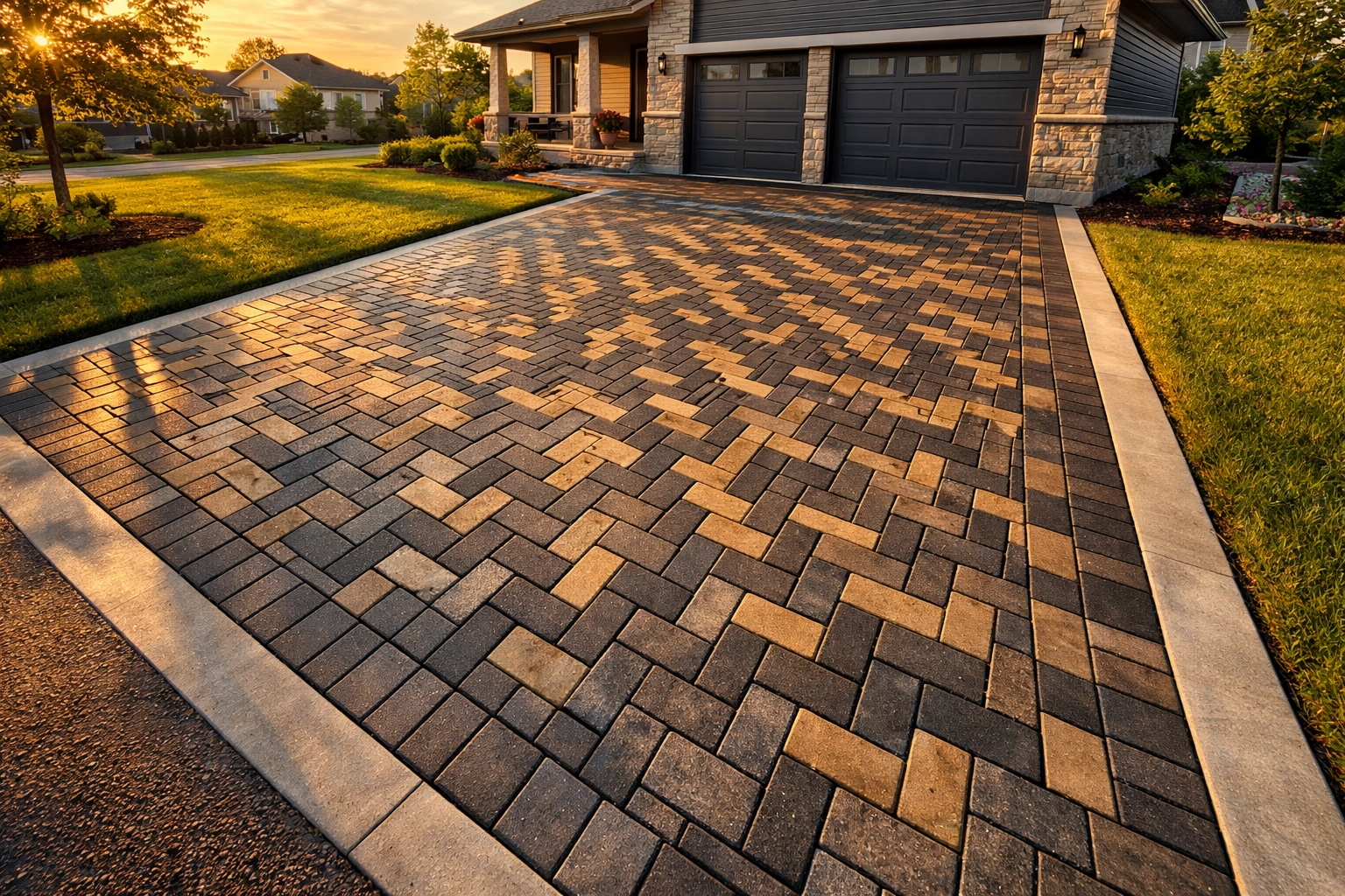 Premium interlocking driveway