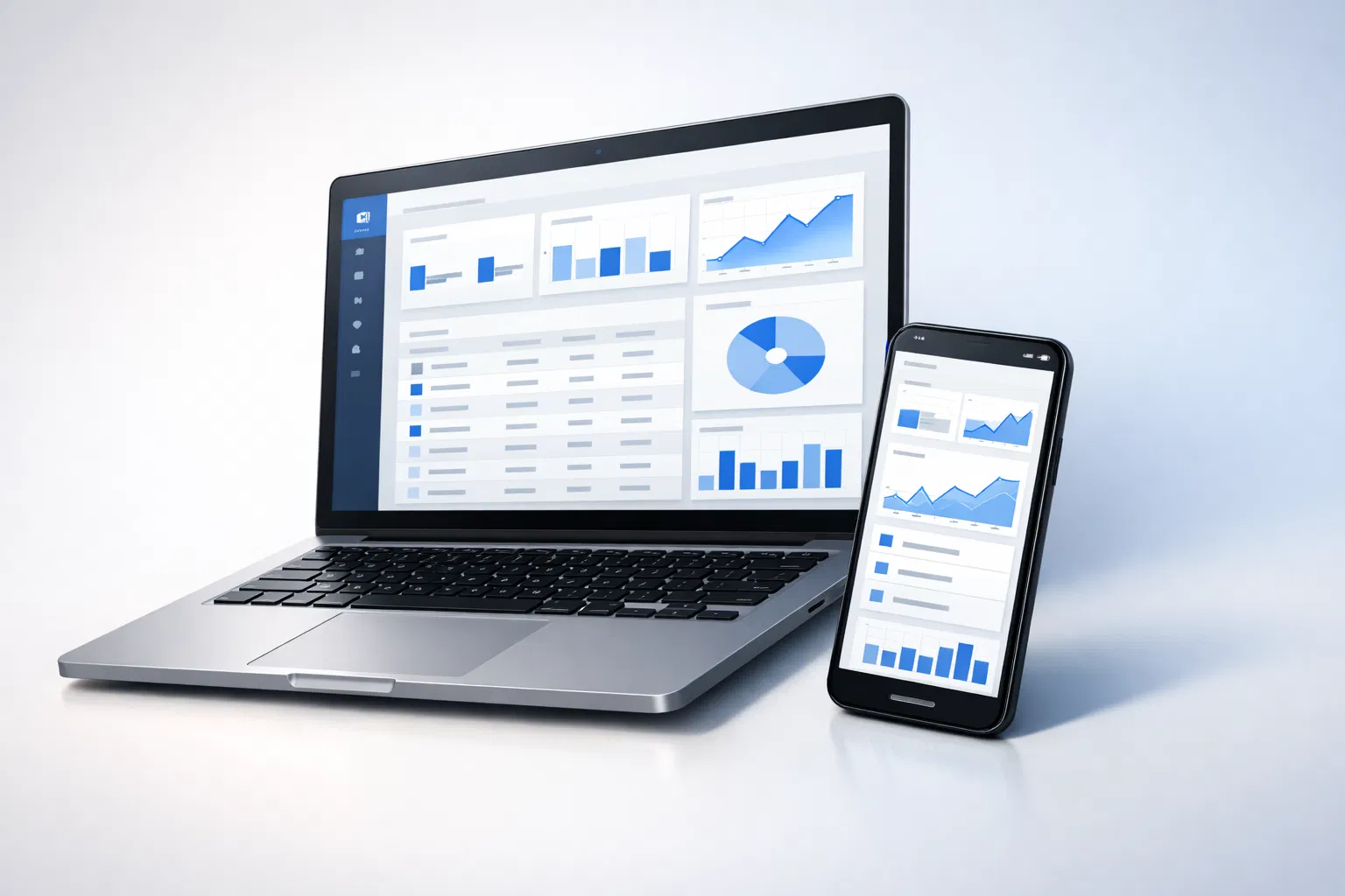 Website mockup on laptop and phone