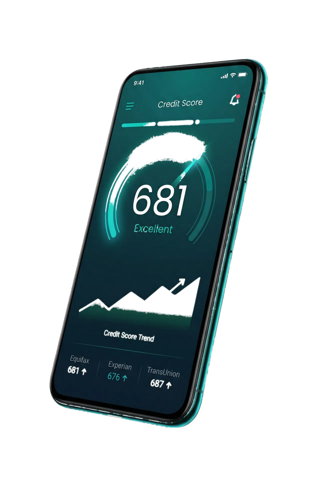 CredPush app showing credit score dashboard