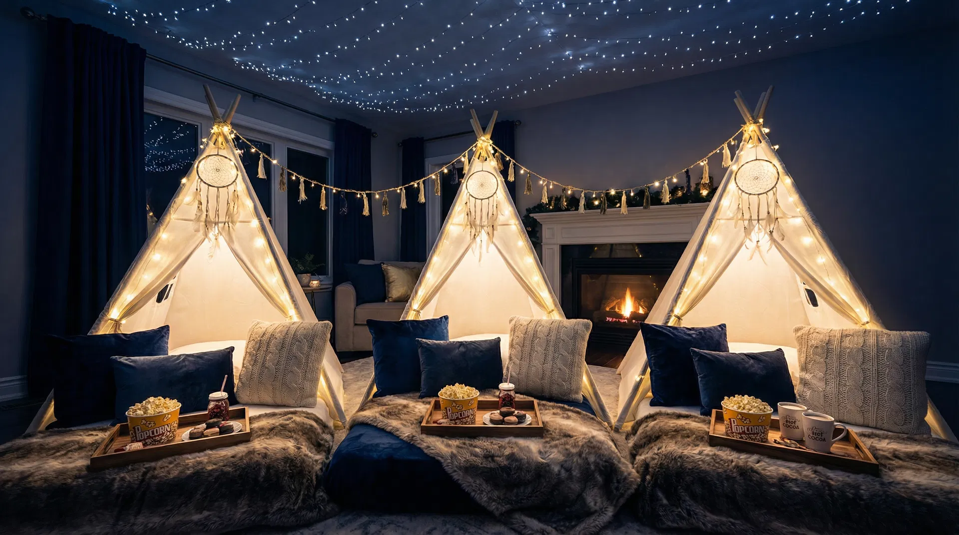 Luxury teepee slumber party