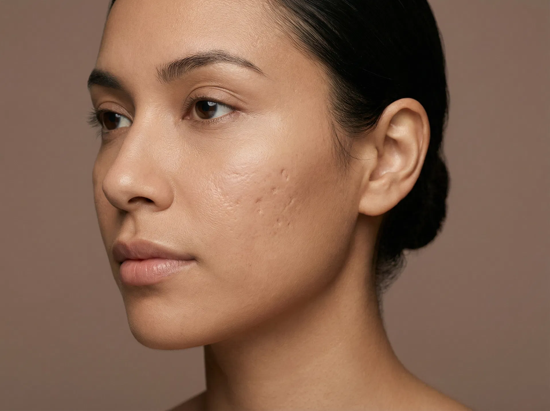 Before laser acne scar reduction