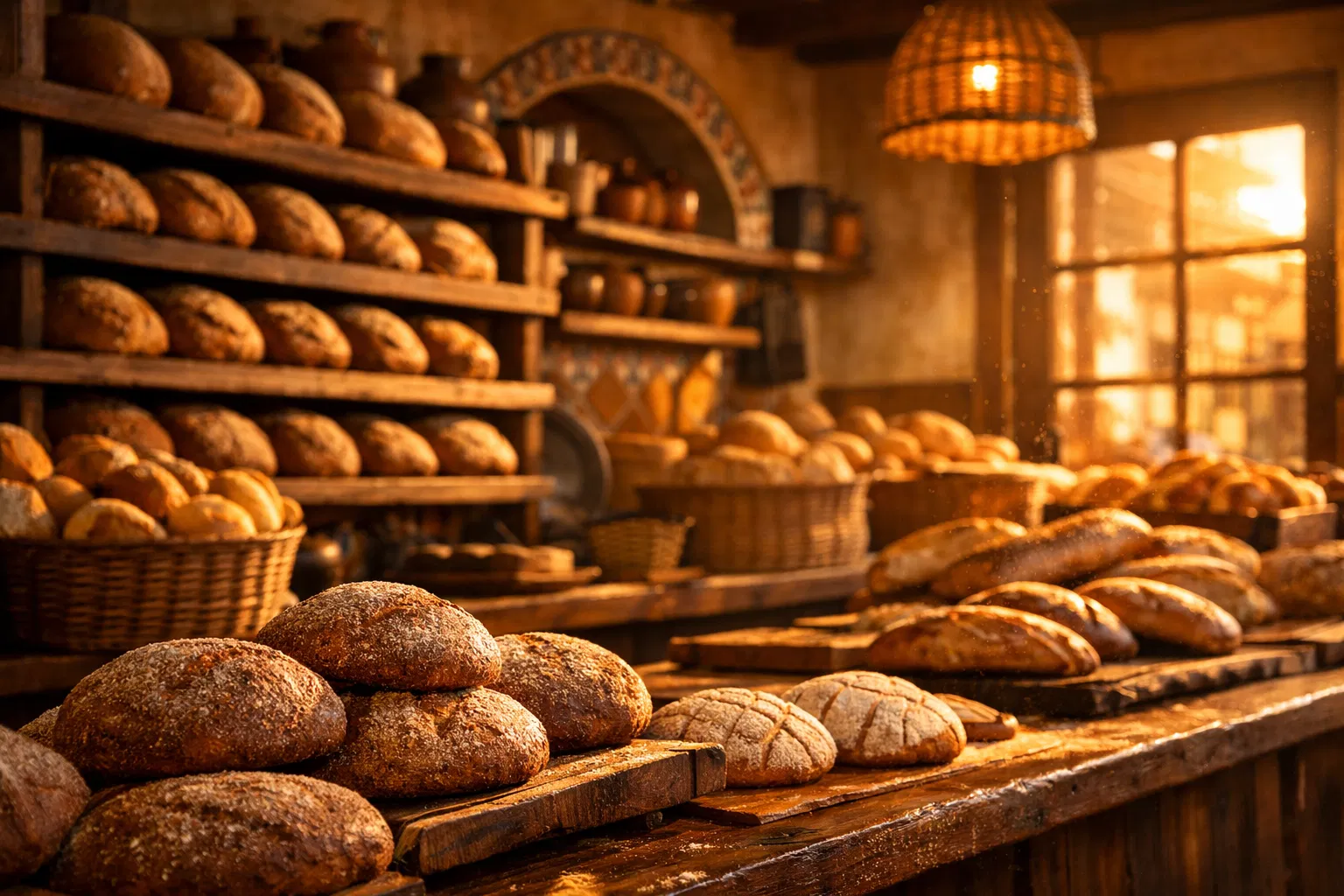 Interior de la Panadería La Alegría