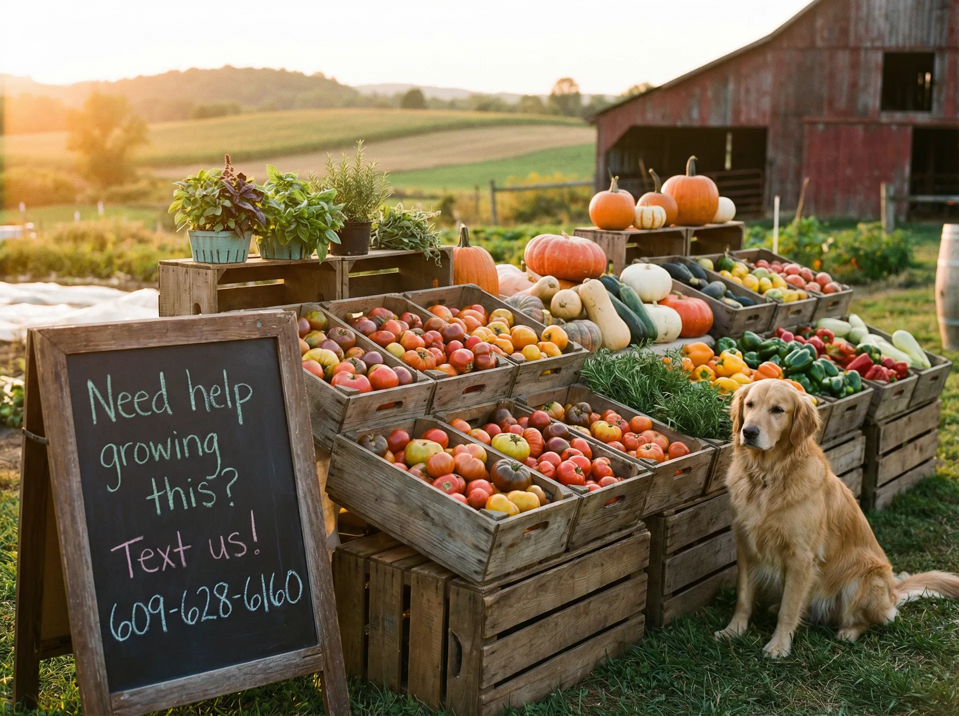 Growers Coach sign at a farm stand