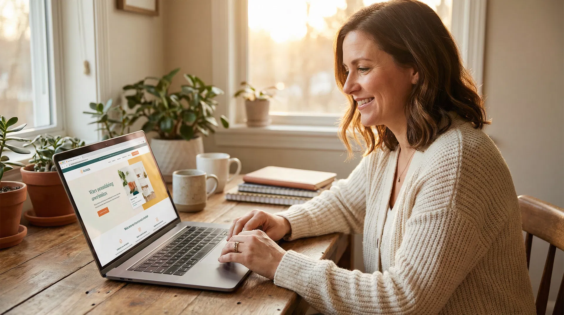 Business owner with new website