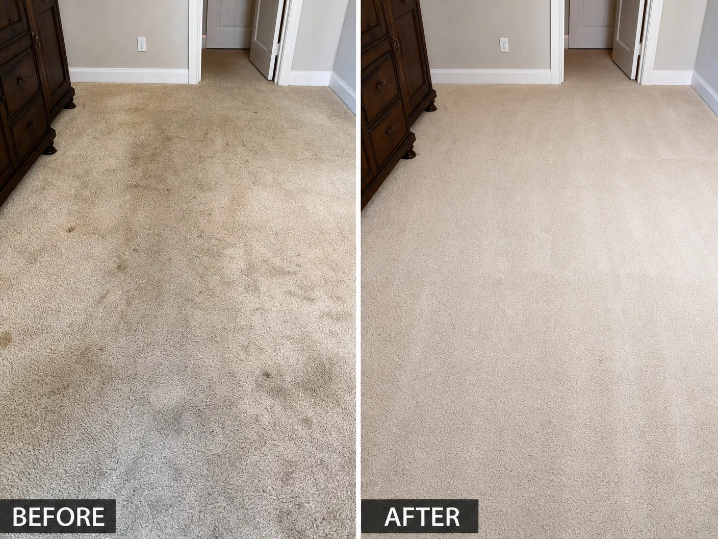 Carpet cleaning before and after