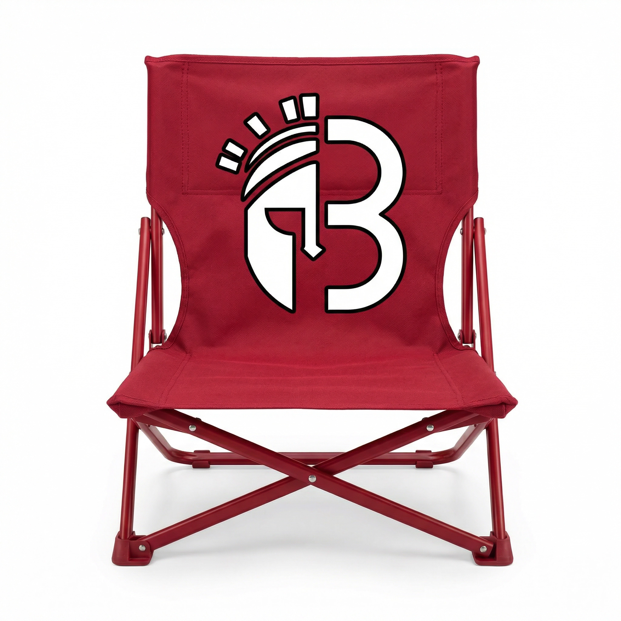 White on Red Bleacher Chair