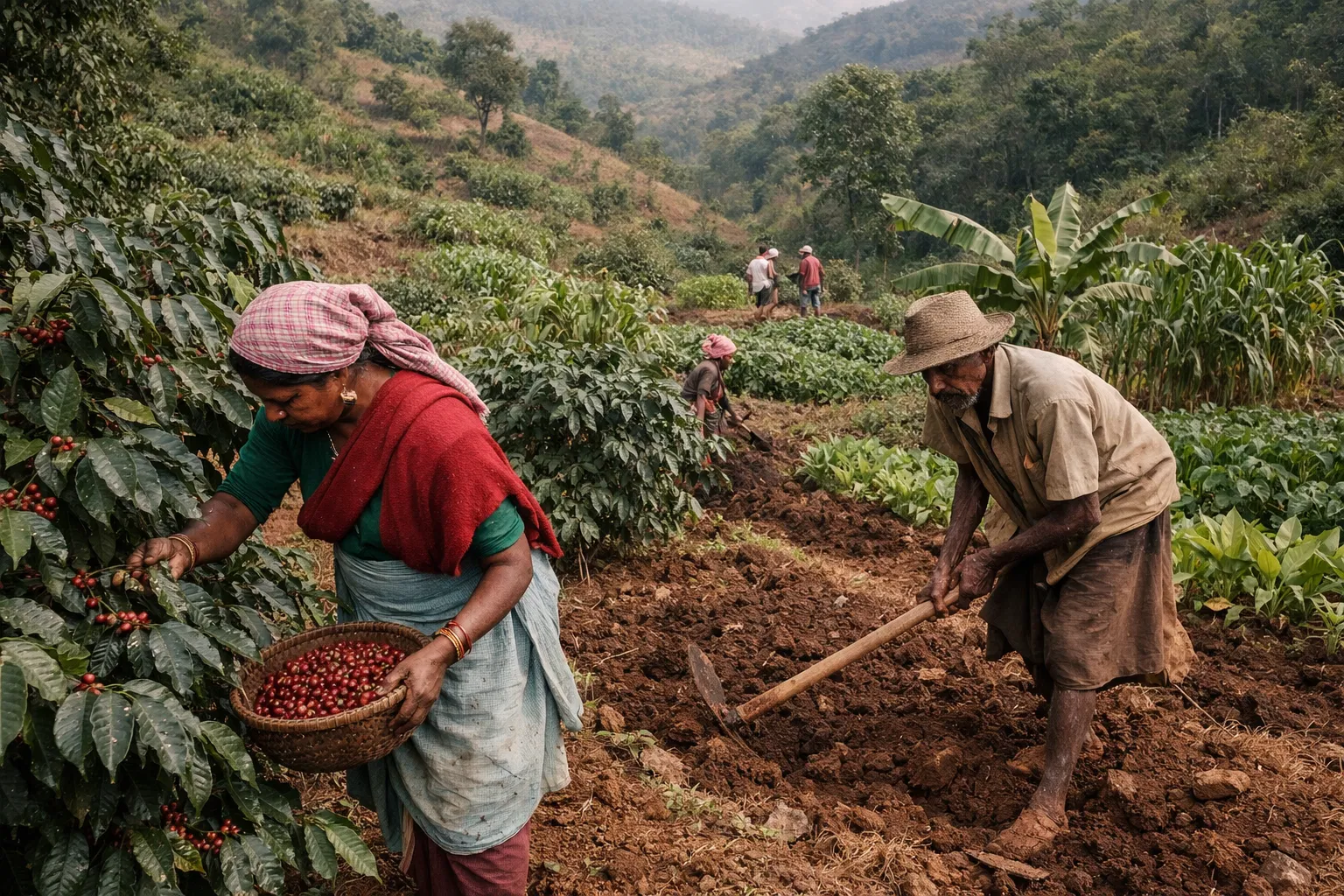 Small-scale intercropping and diverse farming methods