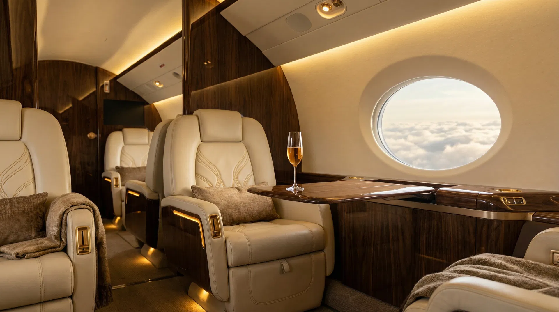 Interior de Jato Executivo — Plano Sócio